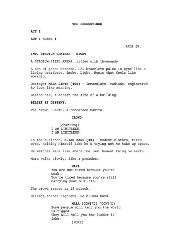 The Predestined sample page