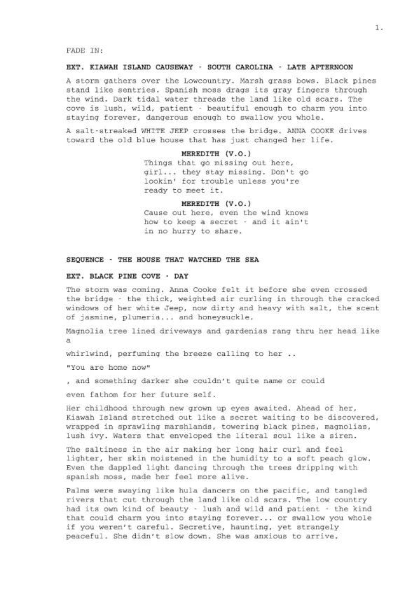 Black Pine Cove sample page