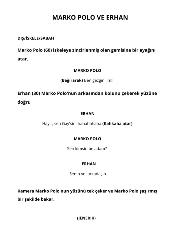MARKO POLO VE ERHAN first page