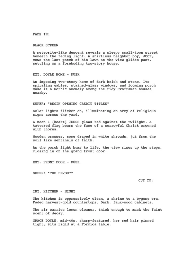 The Devout first page