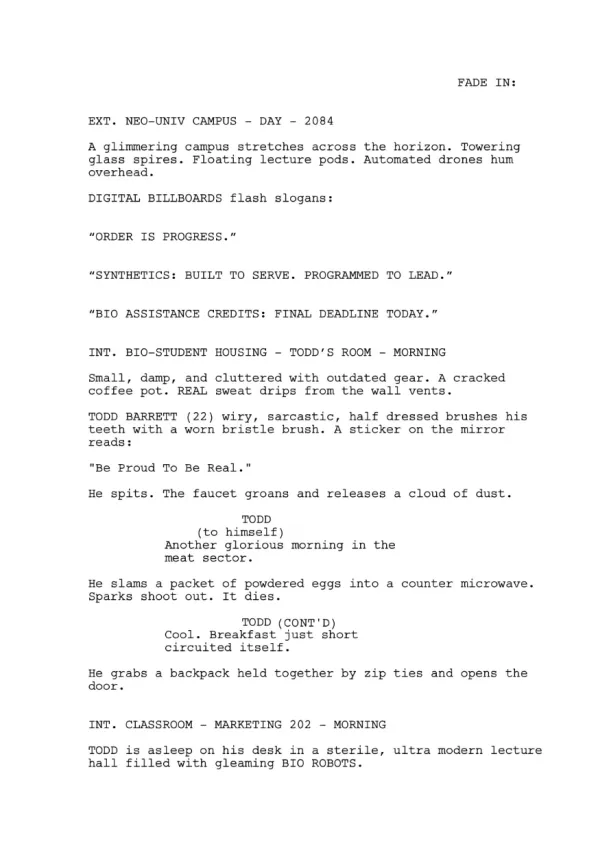 FLESHFEED sample page