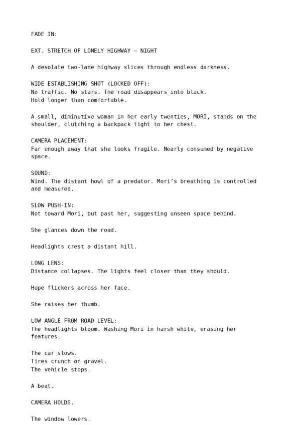 The Hitchhiker first page