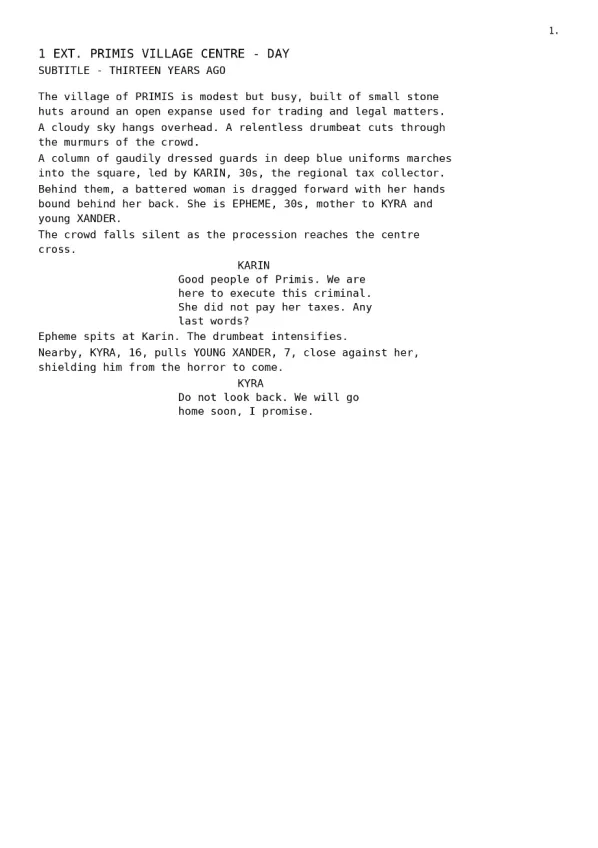 Harbinger of Justice first page