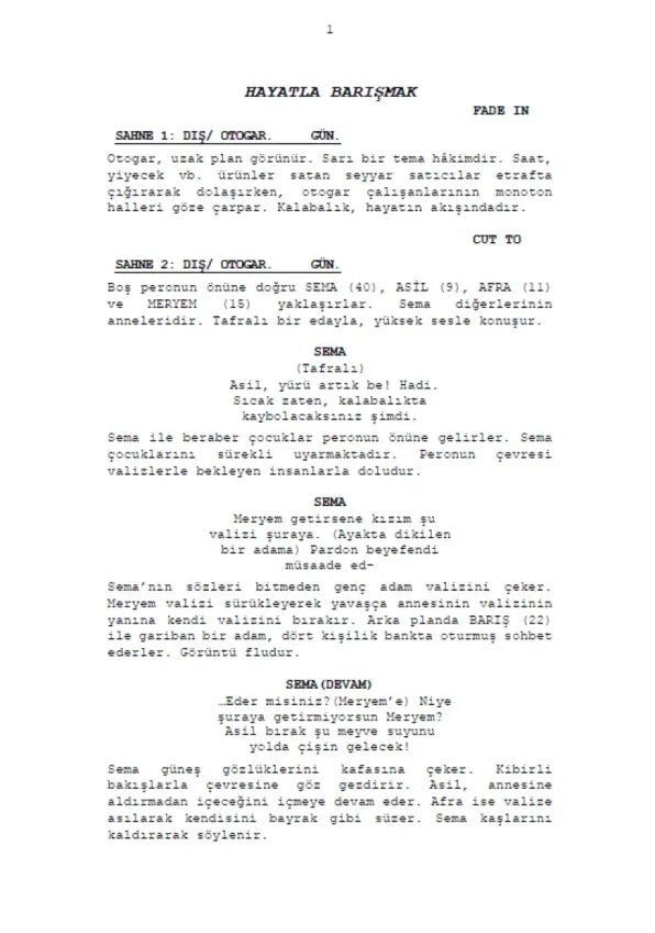 Hayatla Barışmak  first page