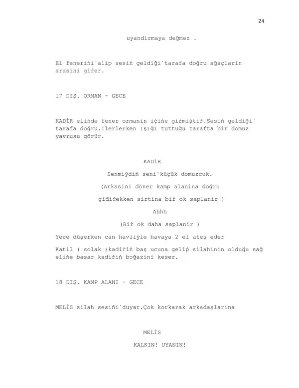 av ya da avcı sample page