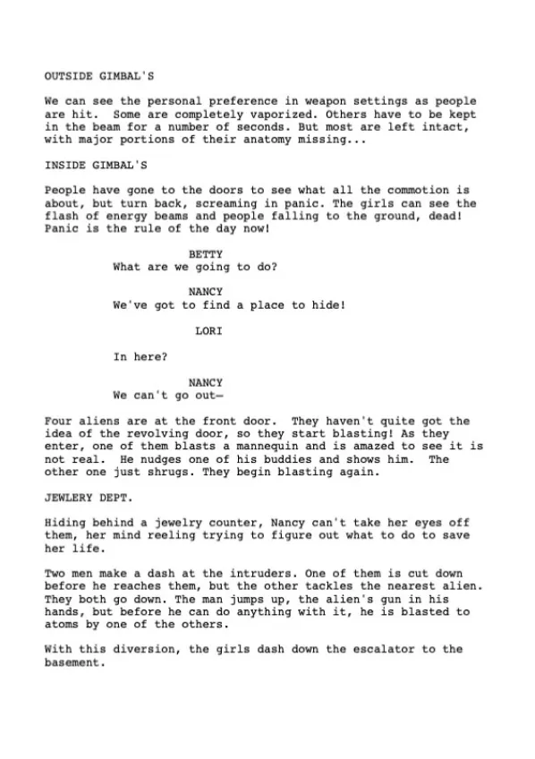 SCIENCE FICTION sample page
