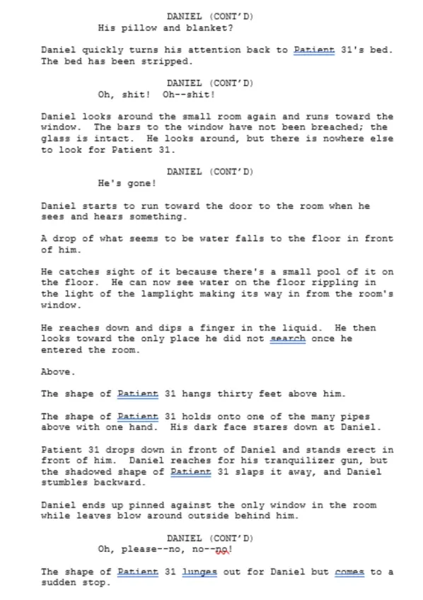 Halloween: Patient 31 sample page