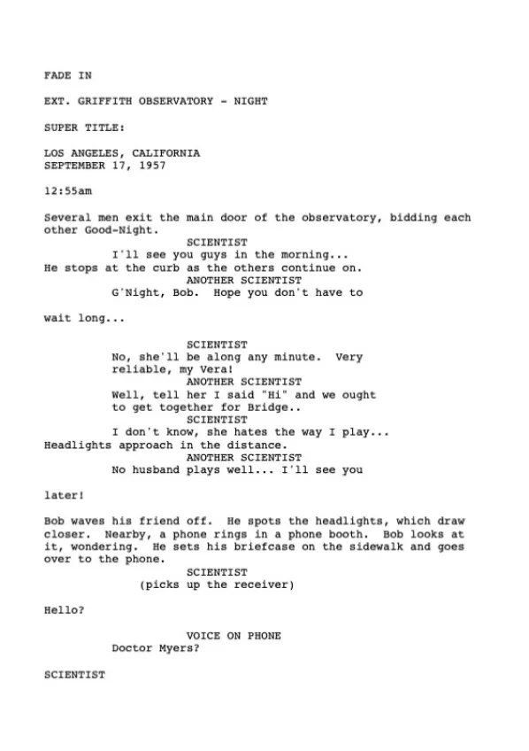 SCIENCE FICTION first page