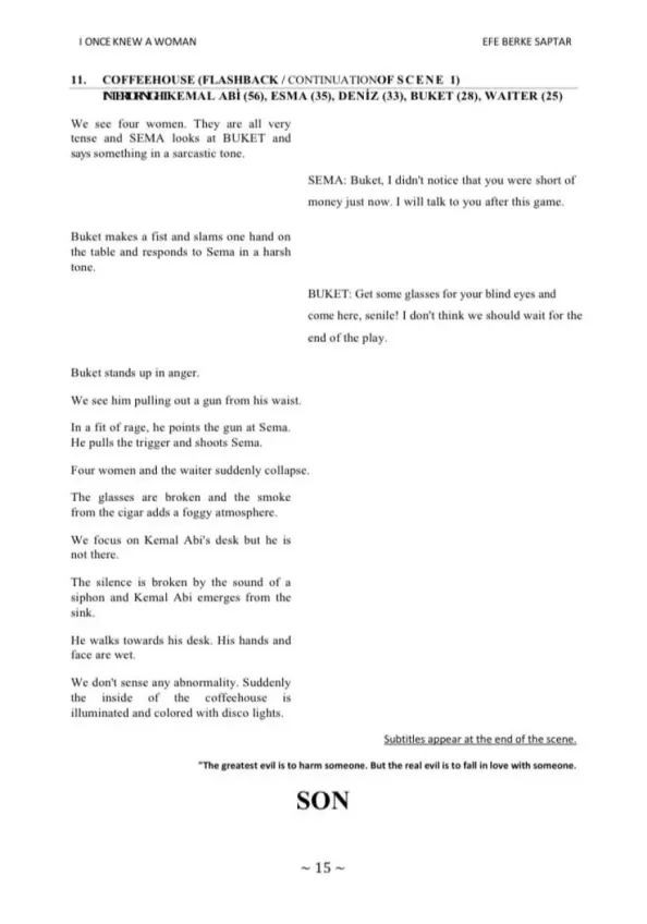 ONCE I KNEW A WOMEN sample page