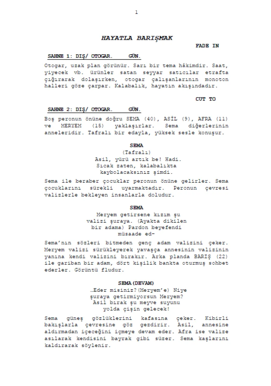 Hayatla Barışmak  first page