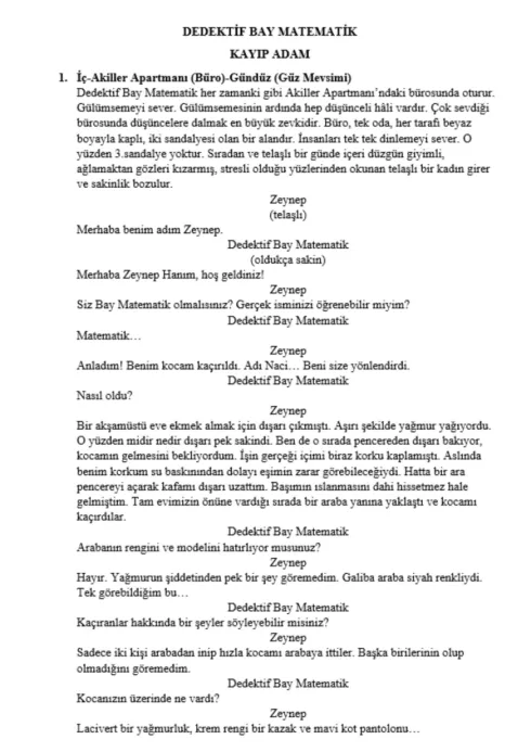 DEDEKTİF BAY MATEMATİK first page thumbnail